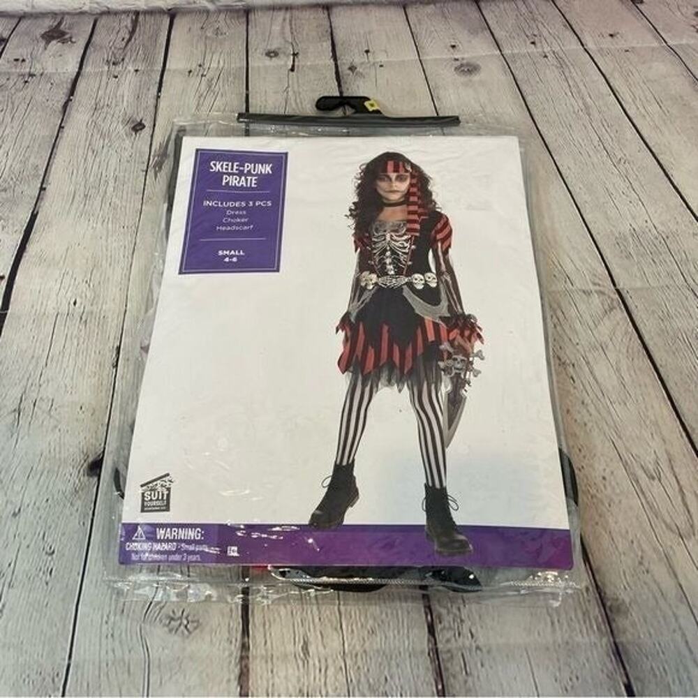 Suit Yourselves Skele-Punk Pirate Kids Halloween Costume Sz: S NWT